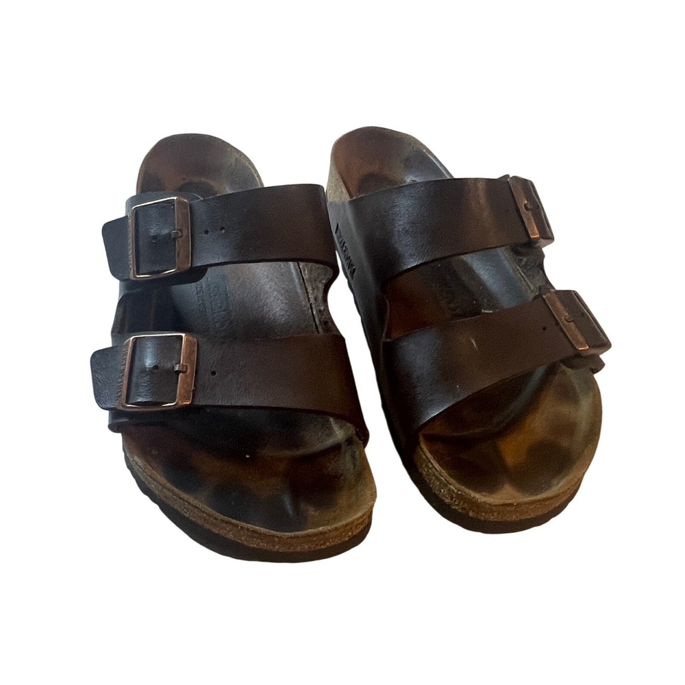 Birkenstock Dark Brown Leather Two Strap Sandals Size 40/ 9-9.5